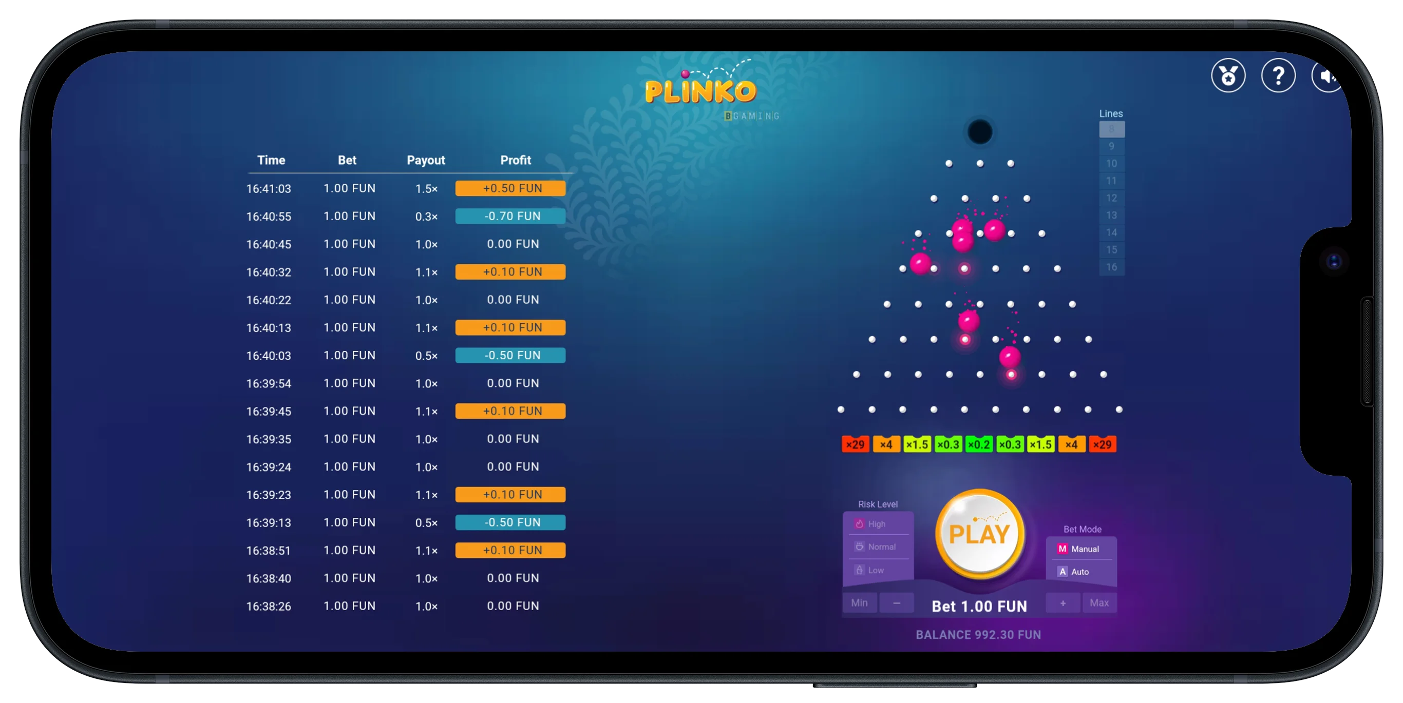 Plinko App Screenshot